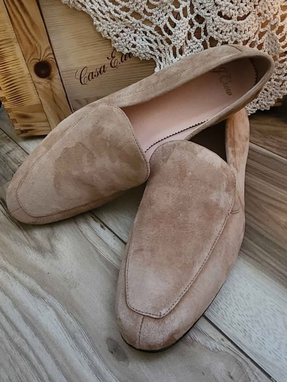 J. Crew Women's Suede Slip-On Loafers in Taupe